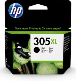 HP Original 305XL-blækpatron med stor kapacitet, sort