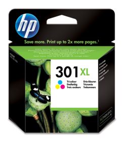 HP Original 301XL-blækpatron med høj kapacitet, trefarvet