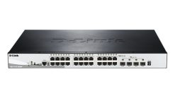 D-Link DGS-1510-28XMP netværksswitch Administreret L2/L3 Gigabit Ethernet (10/100/1000) Strøm over Ethernet (PoE) Sort, Grå