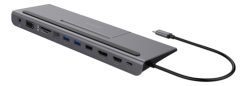 Deltaco USBC-DOCK2 dockingstation Ledningsført USB 3.2 Gen 1 (3.1 Gen 1) Type-C Grå