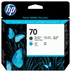 HP 70 matt, svart og cyan skriverhode med Smart Printing-teknologi blækpatron 1 stk Mat sort, Blå