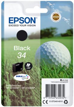 Epson Golf ball C13T34614010 blækpatron 1 stk Original Standard udbytte Sort