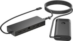 HP Universal USB-C-hub og bærbar oplader-kombination