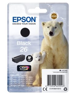Epson Polar bear C13T26014012 blækpatron 1 stk Original Standard udbytte Sort