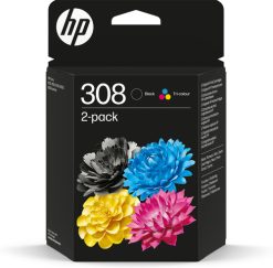 HP 308 original blækpatron, sort/trefarvet kombipakke med 2 stk.