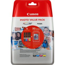Canon 6508B005 blækpatron 4 stk Original Standard udbytte Sort, Blå, Gul, Magenta