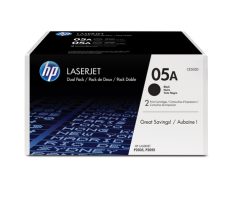 HP Originale 05A LaserJet-tonerpatroner, sort, 2-pak