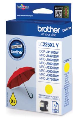 Brother LC-225XLY blækpatron 1 stk Original Højt (XL) udbytte Gul