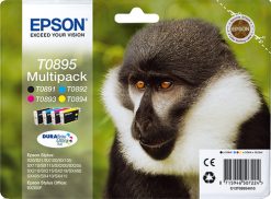Epson Monkey T0895 blækpatron 1 stk Original Sort, Blå, Magenta, Gul