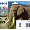 Epson Elephant C13T24284011 blækpatron 6 stk Original Standard udbytte Sort, Blå, Lys cyan, Magenta, Lys magenta, Gul