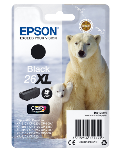 Epson C13T26214012 blækpatron 1 stk Original Højt (XL) udbytte Sort