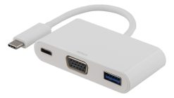 Deltaco USBC-1169 dockingstation USB 3.2 Gen 1 (3.1 Gen 1) Type-C Hvid