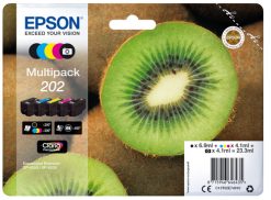Epson Kiwi 202 blækpatron 1 stk Original Standard udbytte Sort, Foto sort, Blå, Magenta, Gul
