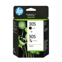 HP 305 2 stk. trefarvede/sort originale blækpatroner