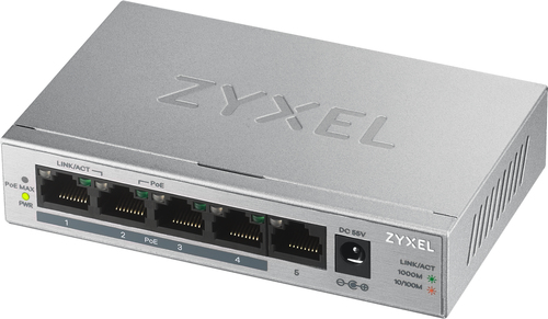 Zyxel GS1005HP Ikke administreret Gigabit Ethernet (10/100/1000) Strøm over Ethernet (PoE) Sølv