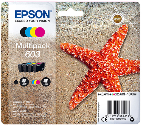 Epson C13T03U64020 blækpatron 1 stk Original Standard udbytte Sort, Blå, Magenta, Gul