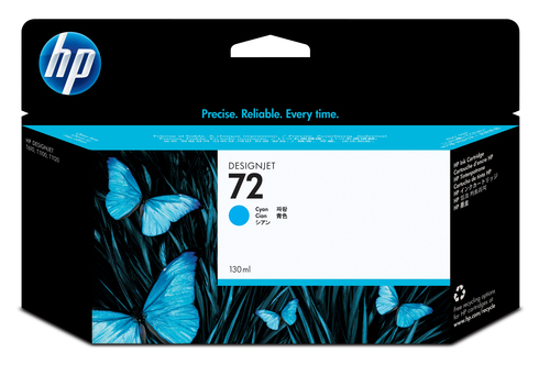 HP 72 DesignJet-blækpatron med 130 ml, cyan