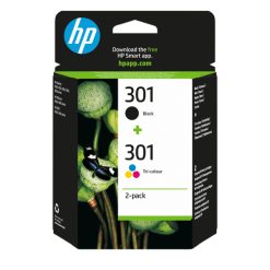 HP Originale 301-blækpatroner, sort/trefarvet, 2-pak