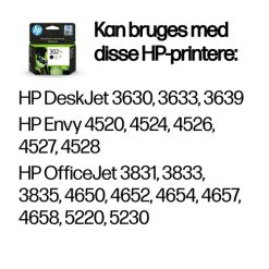 HP Original 302XL-blækpatron med høj kapacitet, sort