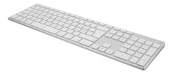 Deltaco TB-402 tastatur Universel USB + Bluetooth QWERTY Sølv, Hvid