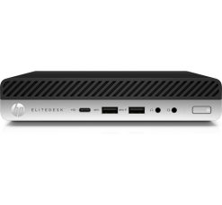 T1A HP EliteDesk 800 G4 Refurbished Intel® Core™ i5 i5-8500T 8 GB DDR4-SDRAM 256 GB SSD Windows 11 Pro Mini PC Sort, Sølv