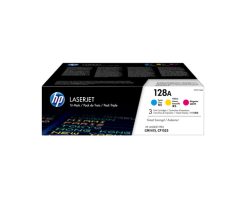 HP 128A Pakke med 3 stk., cyan/magenta/gul, originale blækpatroner