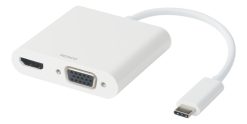 Deltaco USBC-HDMI16 dockingstation USB 3.2 Gen 1 (3.1 Gen 1) Type-C Hvid