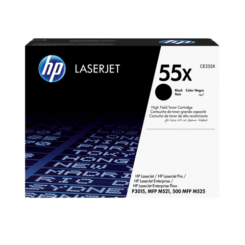 HP Original 55X LaserJet-tonerpatron med høj kapacitet, sort